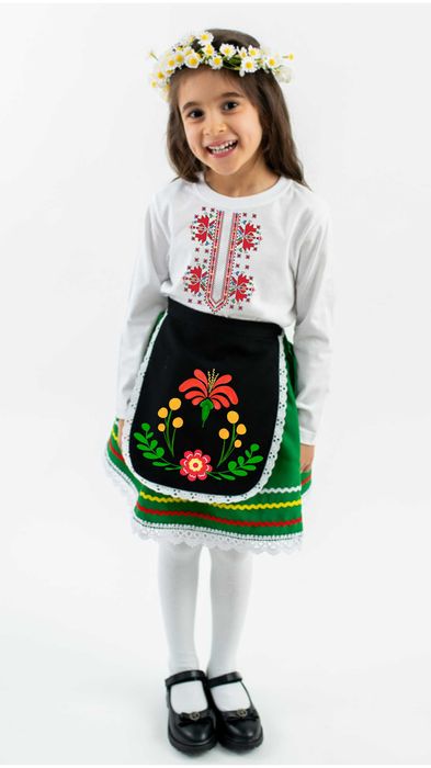 Детска народна носия с принт елементи