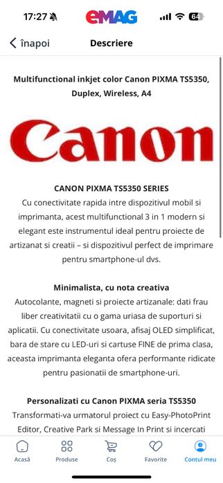 Imprimanta Canon PIXMA TS5350