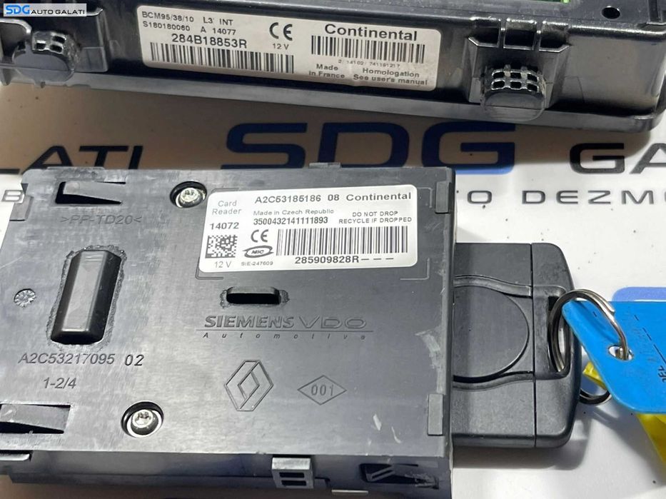 Kit Pornire ECU Calculator Motor Contact cu Cartela BCM si Imobilizator Renault Megane 3 1.5 DCI 2008 - 2015 Cod 237104833R 237104833 237104832R 237104832 S180153110A S180153110 [2753] [2754]