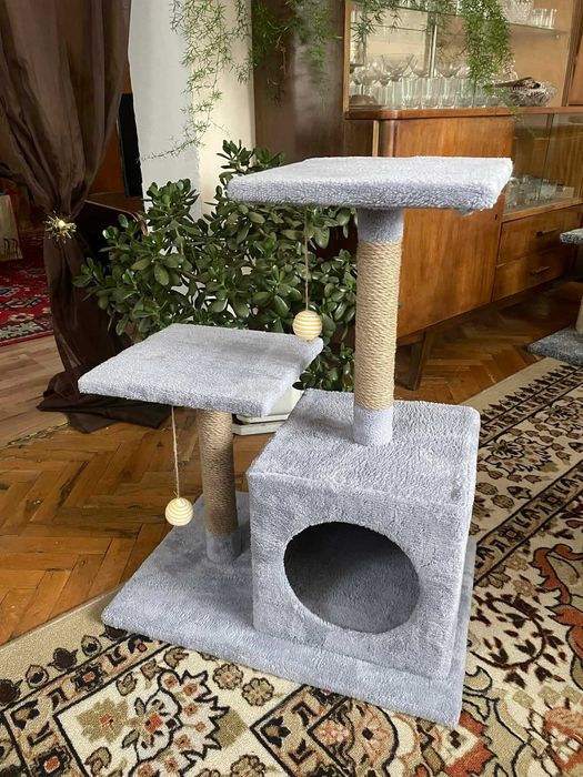 Катерушка-драскалка за котка с къщичка-ПРОМО ДОСТАВКА 4 ЕВРО