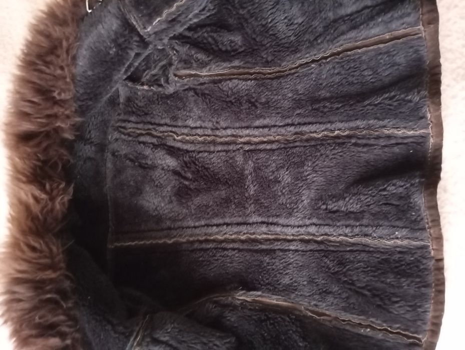 Cojoc maro cu blană groasă măr S-M