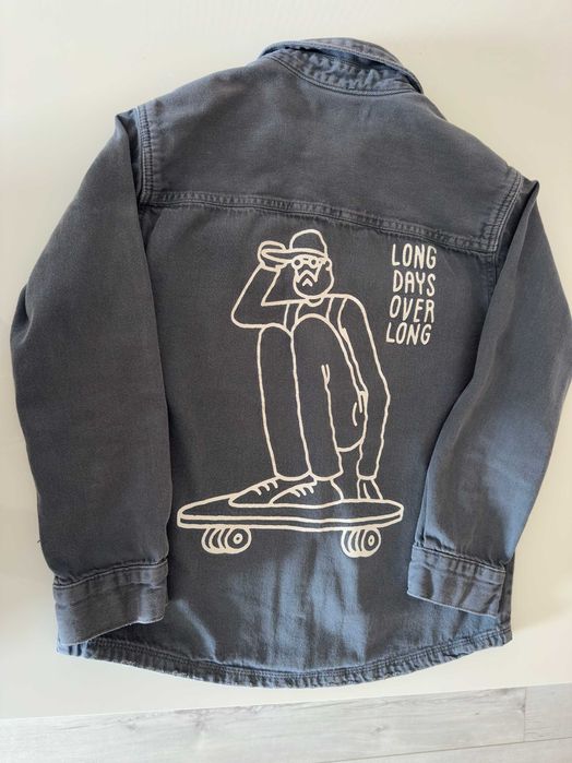 Дънкова връхна риза ZARA / сива / момче / 146 см