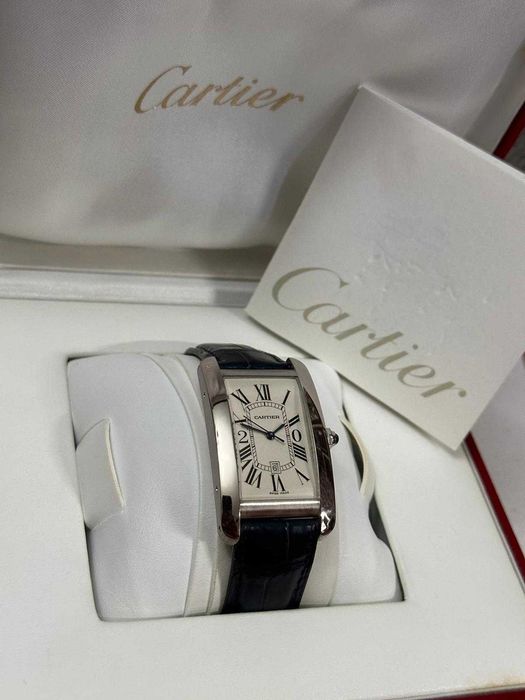 CEAS AUR alb 18k - CARTIER TANK Américaine XL - Ref. 1741- 20-Year Service Award Edition - RAR - NOU !