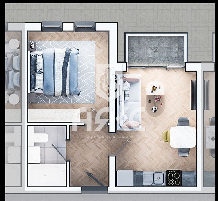 Двустаен апартамент в кв. Зона Б19