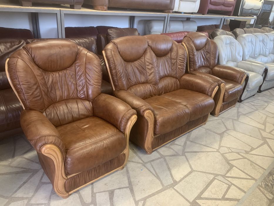 Естествена кожа холна гарнитура