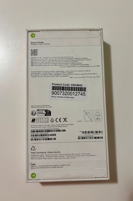 Iphone 17 Pro Max 512GB - Sigilat