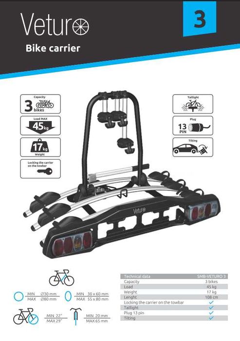 Автомобилни стойки за велосипеди Veturo