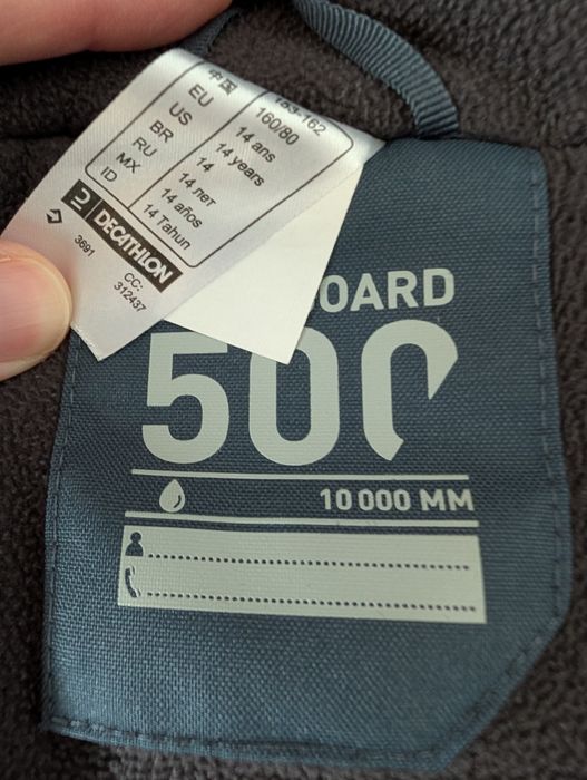 Geacă ski/snowboard copii Dreamscape SNB 500 - mărime 14 ani