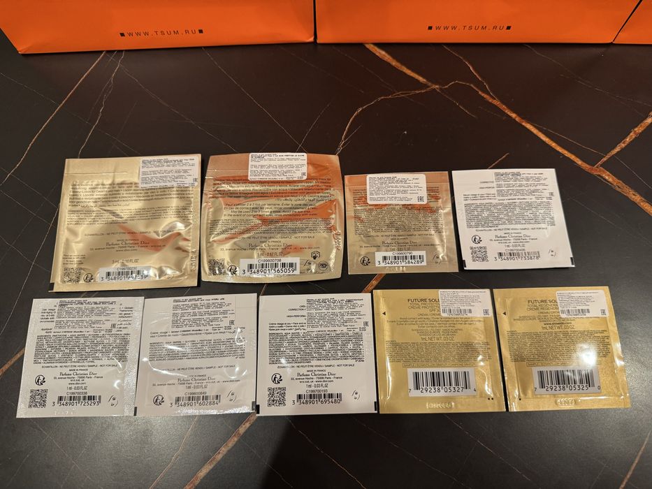 Разные крема и сыворотки Dior и Shiseido