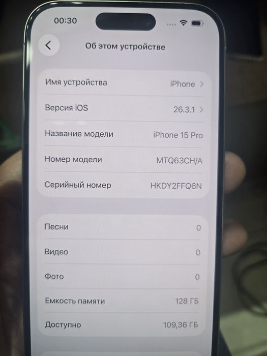 Продается iphone 15pro 128 sim