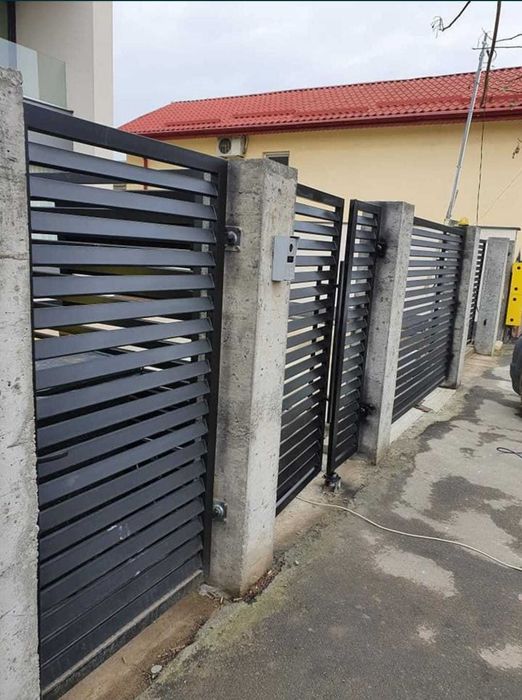 Construim garduri si porti din panouri stil jaluzele, sipca metalica, tabla cutata, BCA