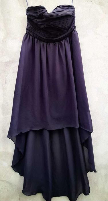 Rochie maxi Vero Moda, neagră, asimetrică, mărime M (38-40)