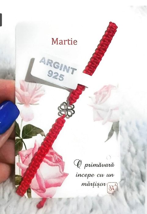 Brățară mărțișor cu trifoi din argint