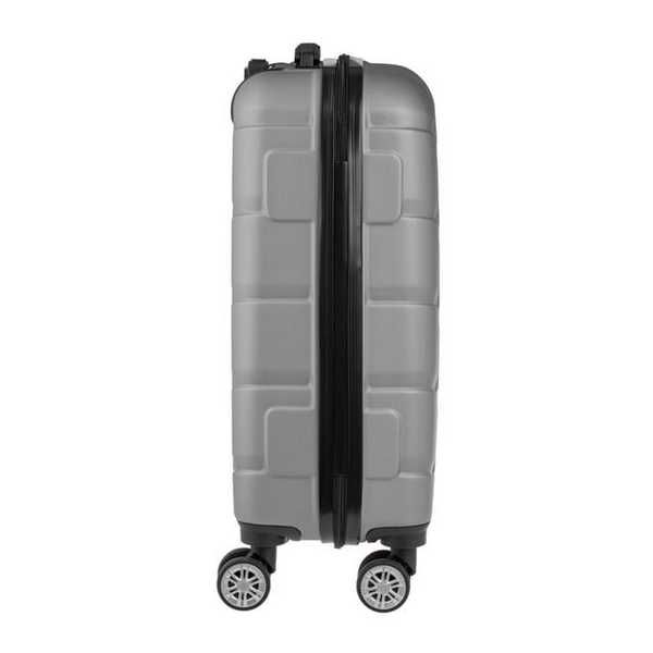 Куфар с колелца Mercado Trade, Релефен, 87л., Сив металик