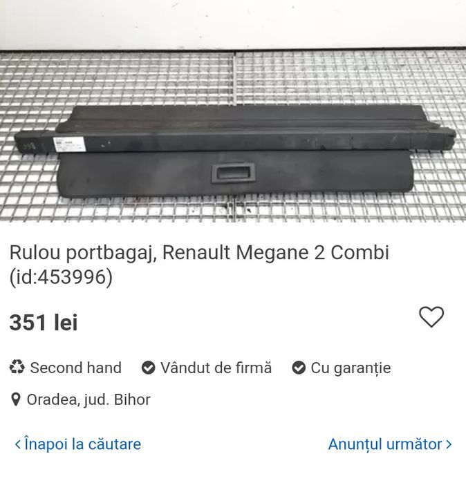 Rulo portbagaj Renault Megan2