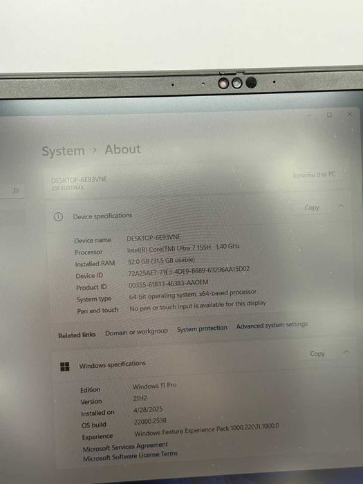 Lenovo ThinkPad P16v Gen 2 | 32GB RAM | 1 TB SSD | 16.10" | Garantie