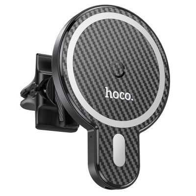 Incarcator Auto MagSafe wireless 15W, Hoco CA85, Negru