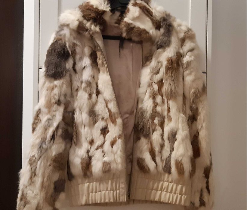 Haină de blană naturală 100% de iepure mărimea L