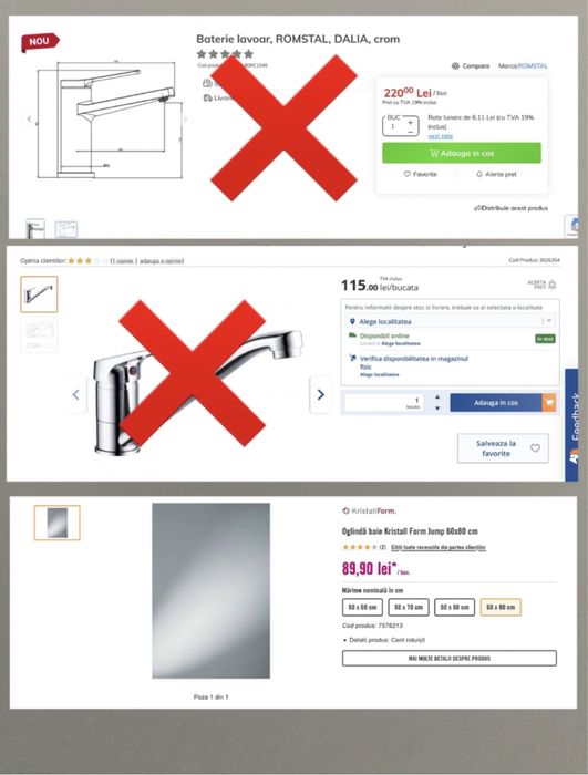 Sanitare baie neutilizate