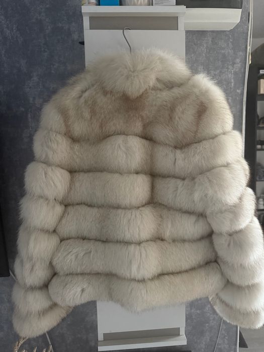 Haină Blană naturală Vulpe albă, mărimea S, Carolina Design