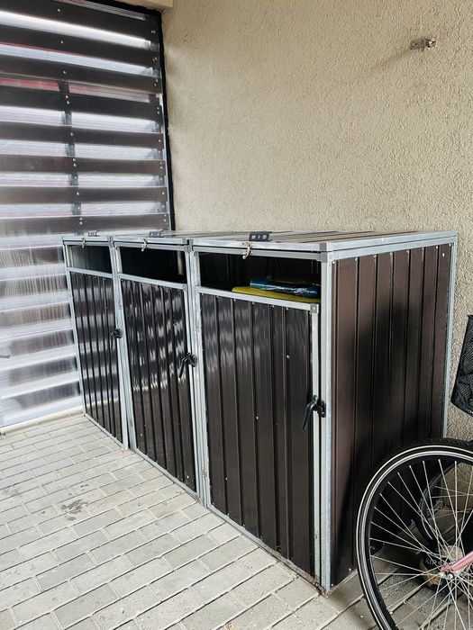 Magazie pubele maro otel pt 3 pubele