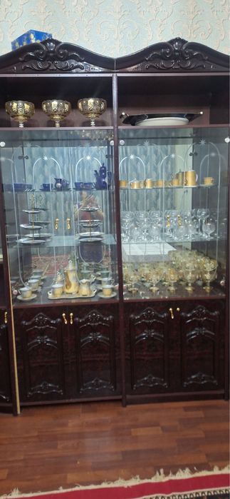 Стенка шкаф темно коричневый