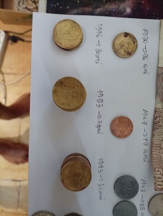Vând colecție monede și bancnote vechi
