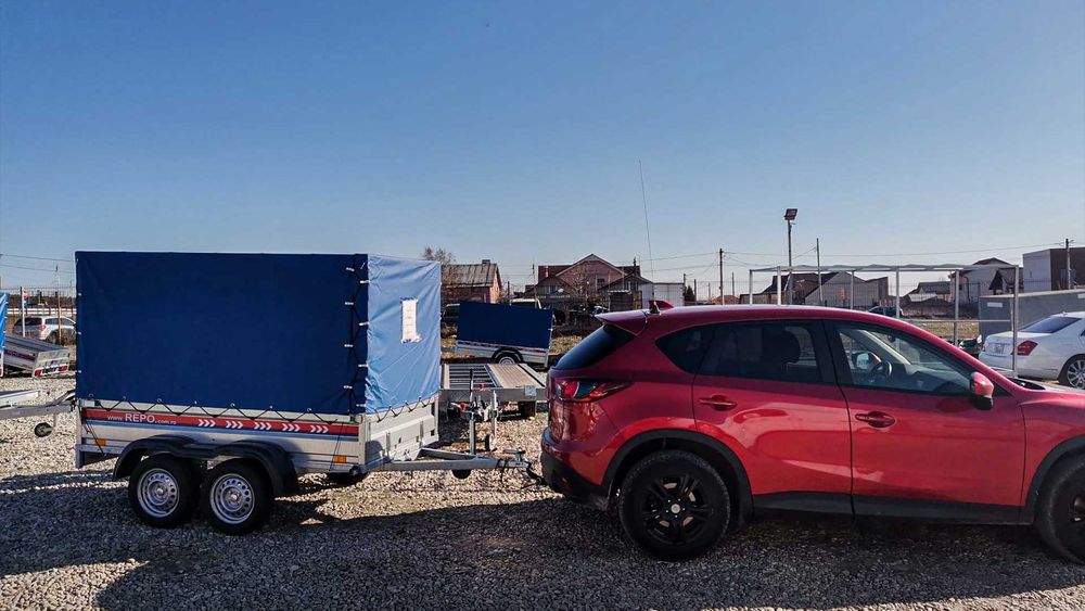 Remorca 750 kg doua axe  Repo,auto,moto,atv,nr rosu, asigurare RAR Nou
