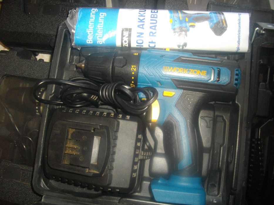 Нов 12V Li-ion Workzone DuroPro Боди Винтоверт+Зарядно+Куфар Немски12В