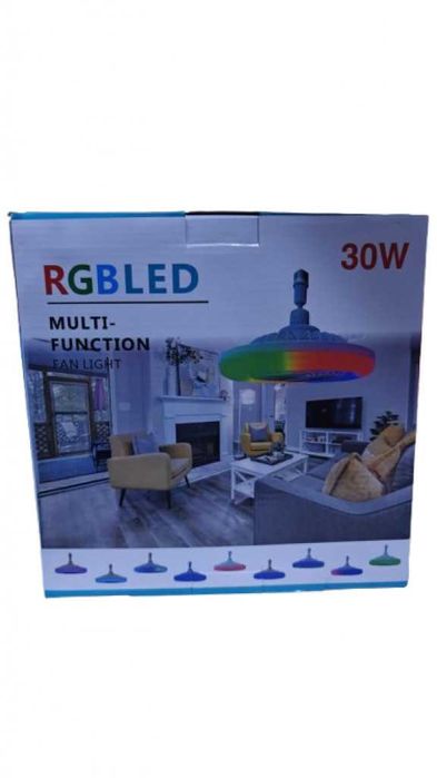 2в1 Smart LED RGB Лампа Вентилатор за таван с дистанционно управление