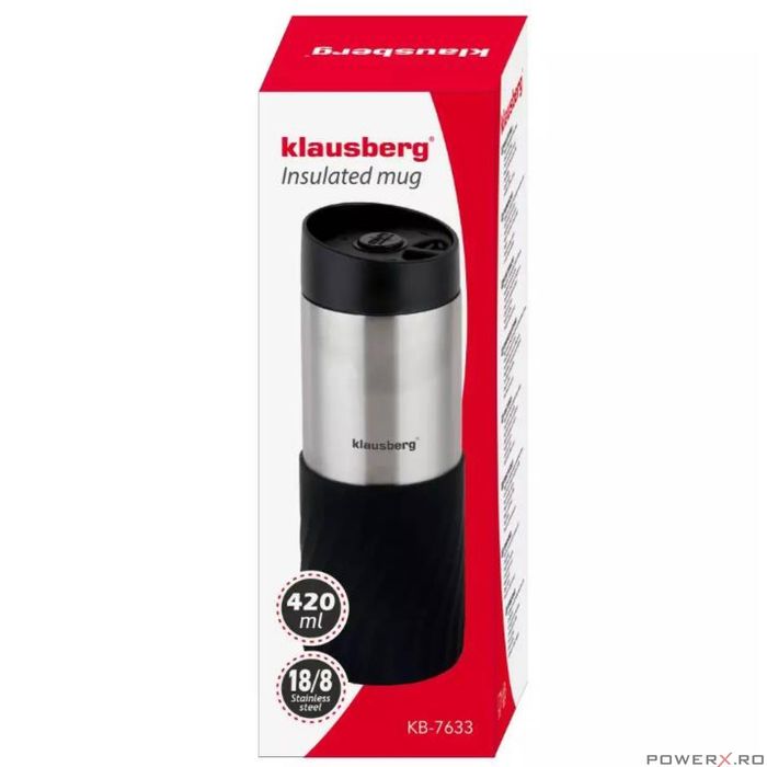 Termos, cana termica, bej, 420 ml, inox, Klausberg