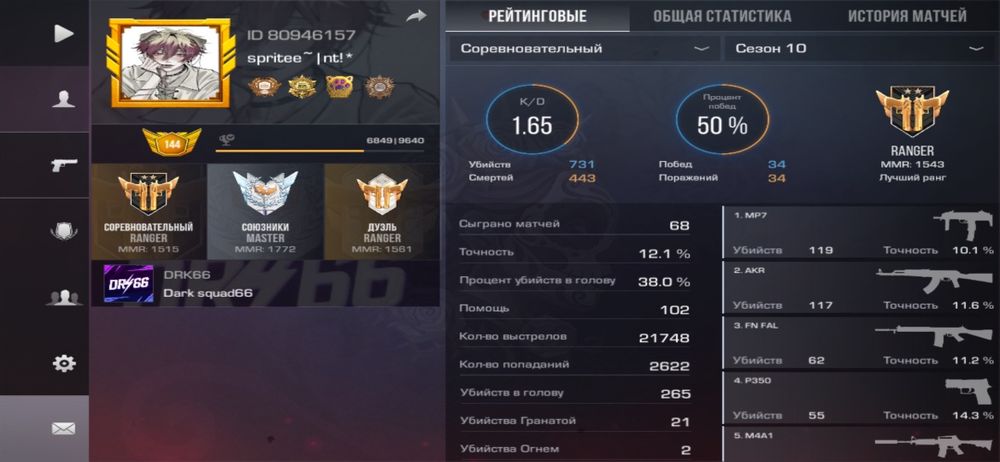 Аккаунт в стендофф 2 с ножом и перчатками