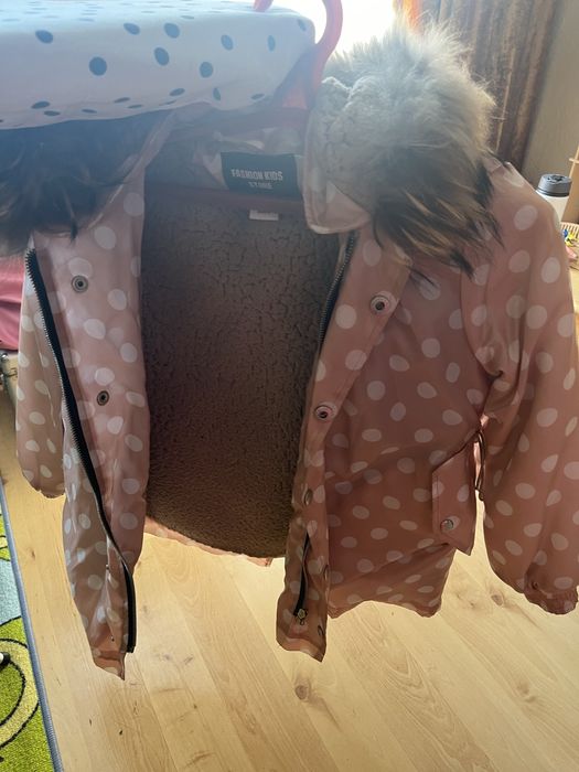 Детско зимно яке с естесвена лисица