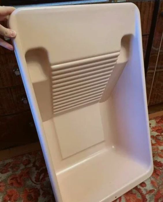 Советский крепкий тазик для стирки с доской для стирки