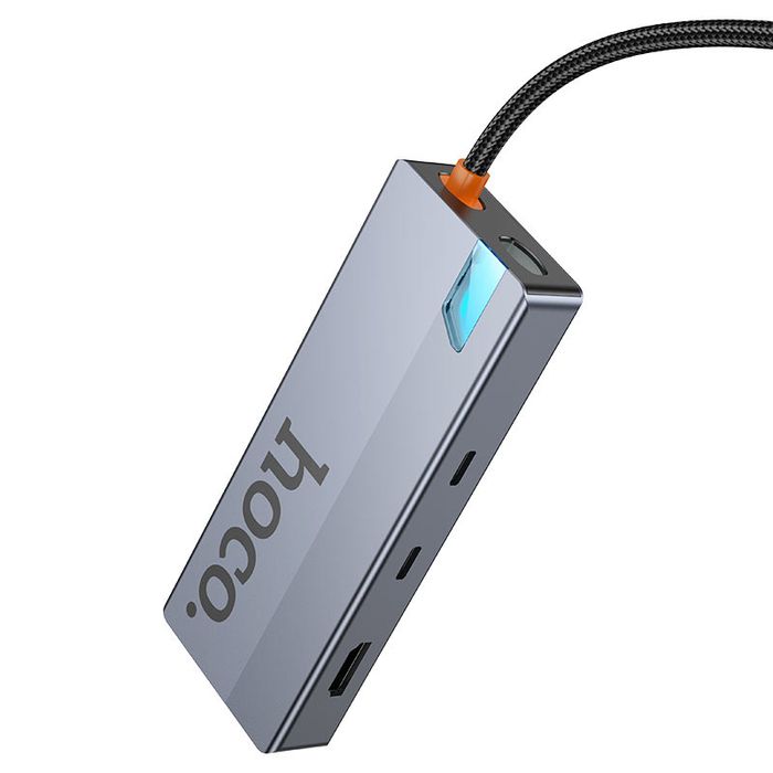 Hoco HB52 Hub Wow 8-в-1 HDMI 4K 60Hz,PD 100W, USB 3.0 5Gbps,RJ45,SD/TF