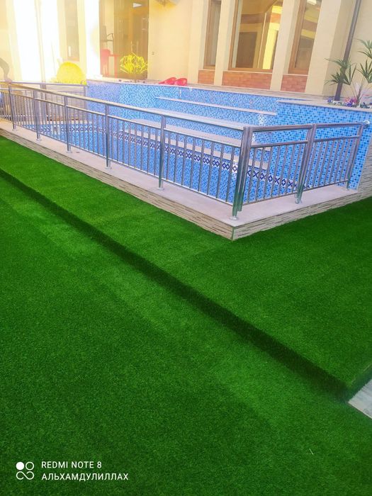 Искусственый газон +установка ландшафтный  стадион курамиза под ключ
