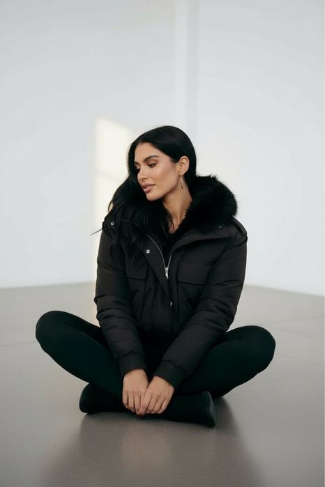 Уникално зимно яке с пухена яка три цвята