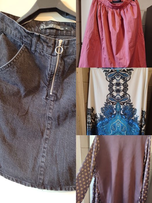 Плащ, платья, юбки, кофты.