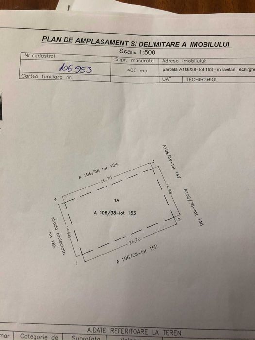 Teren Techirghiol ,intravilan ,400m2