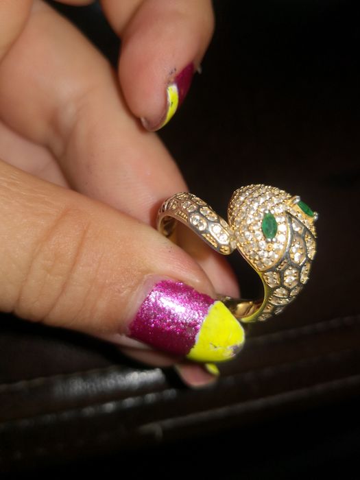 Inel sarpe din argint Rachel Zoe, placat cu aur