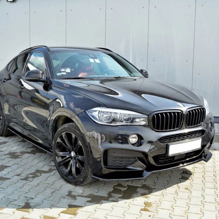 Лип Спойлер за Предна Броня BMW X6/F16 – Черен Гланц - БМВ Добавка