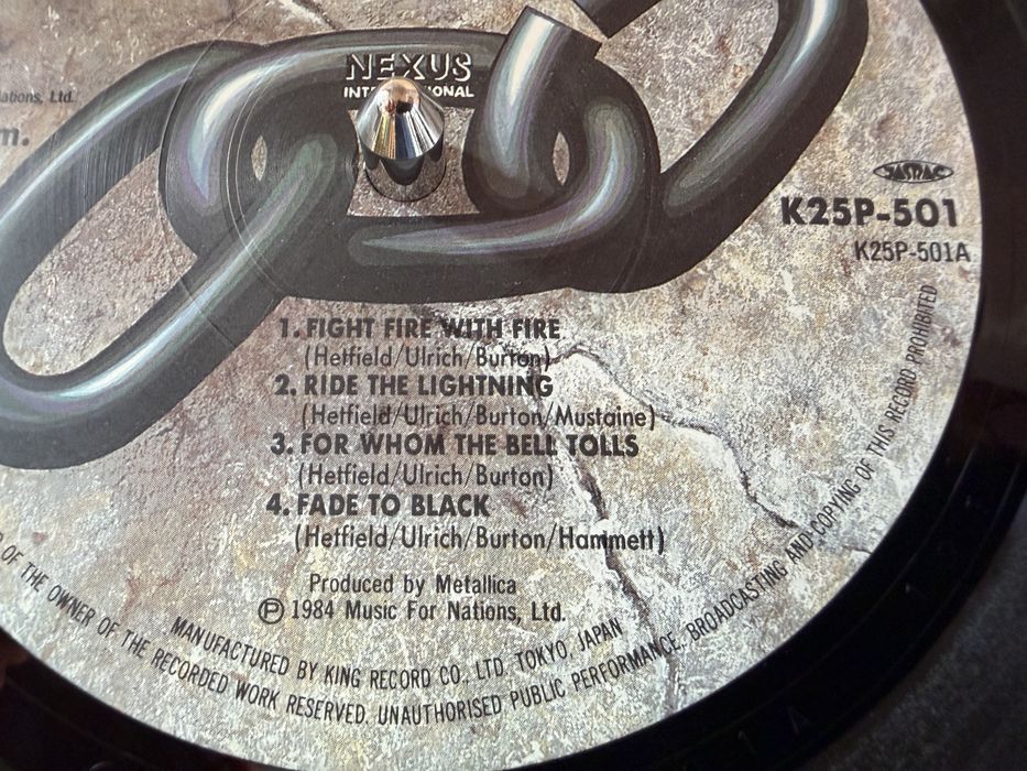 Vinyl Metallica Ride the Lightning first press Japonia