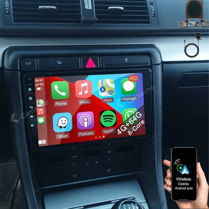 1-8GB Navigatie Audi A4 B6 B7 A3 8P Seat Exeo - Bluetooth CARPLAY WIFI