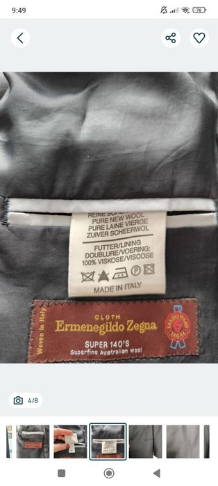 Sacou bărbat Ermenegildo Zegna  50(M-L)