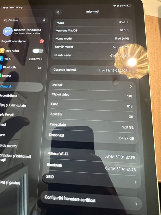 Vand ipad 11 A16 in stare perfecta