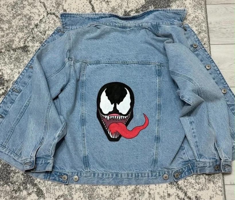 Geaca/vesta denim picata manual