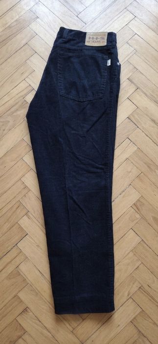 Pantaloni  velur H.I.S Jeans albastru închis / negru, mărimea 40/32 – Stare
