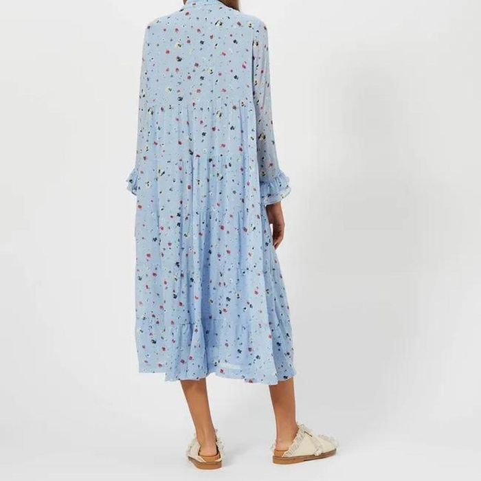 GANNI миди рокля в свеж принт