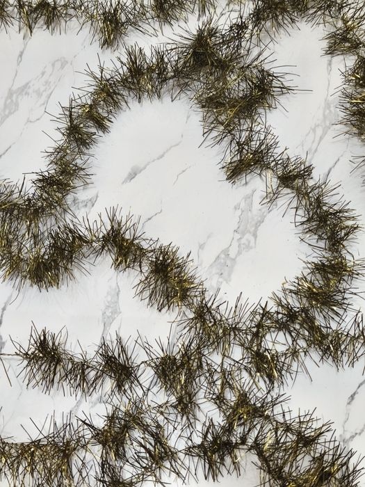 Beteală de pom veche anii '70 sârmată culoarea aurie 5 m