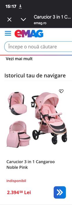 Vand carucior kangaroo noble pink